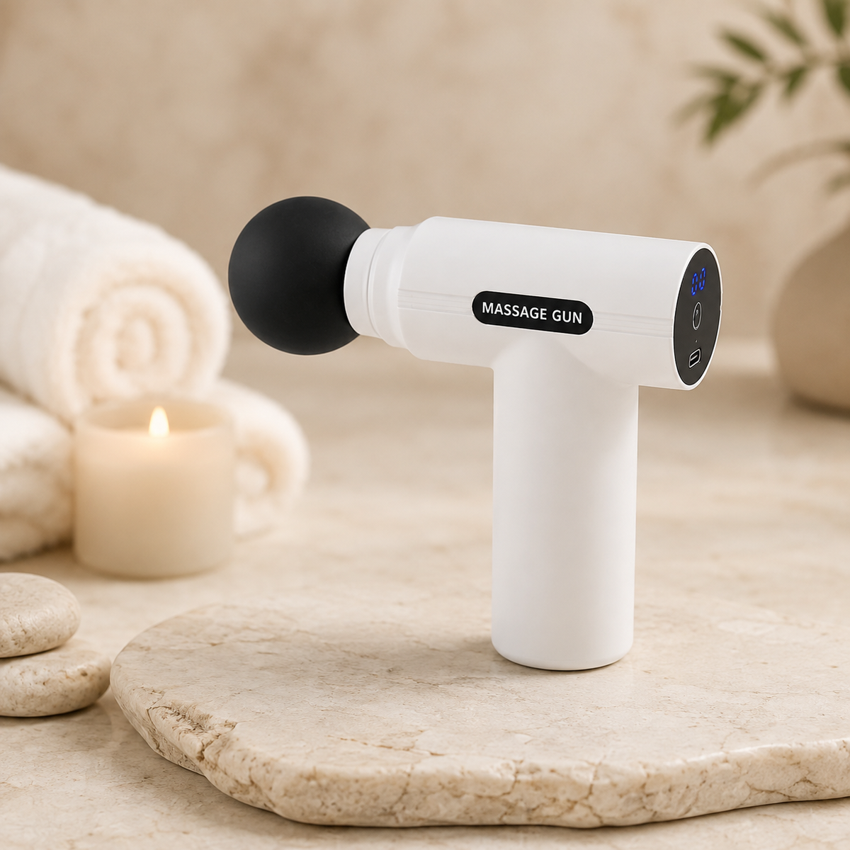 VELORO Mini Massage Gun in white, spa product image